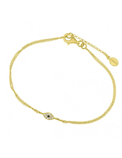 Gregio Simply Me Tiny Shiny Bracelet w/ Cz Evil Eye- Gold | Mocha Australia