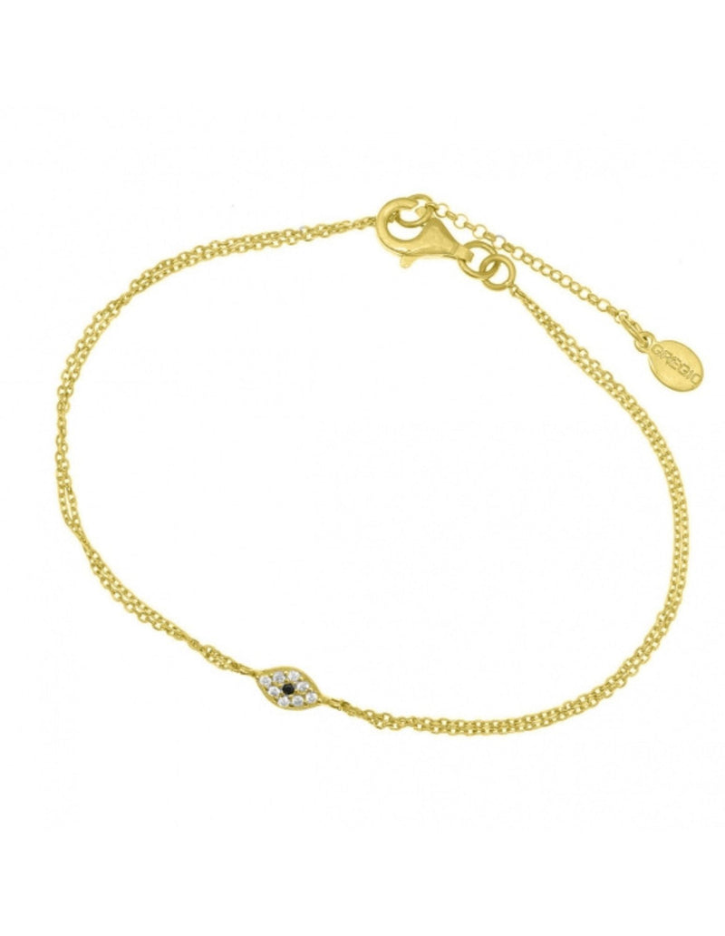 Gregio Simply Me Tiny Shiny Bracelet w/ Cz Evil Eye- Gold | Mocha Australia