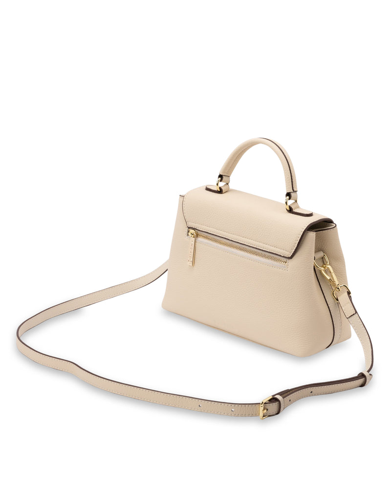 Mocha Nadine Leather Top Handle Crossbody Bag - Cream | Mocha Australia