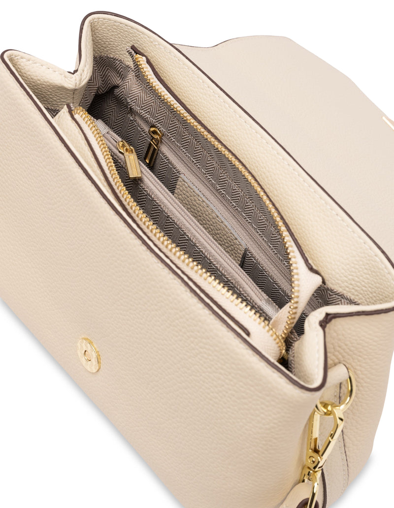 Mocha Nadine Leather Top Handle Crossbody Bag - Cream | Mocha Australia