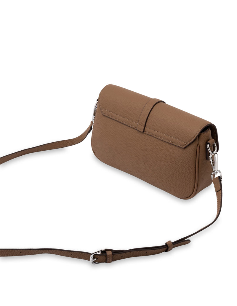 Mocha Julia Leather Crossbody Buckle Bag- Coffee | Mocha Australia