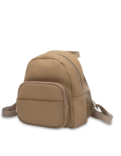 Mocha Scarlett Leather Backpack- Taupe