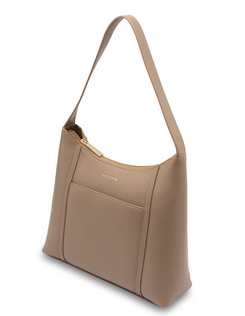 Mocha Stella Shoulder Bag- Almond