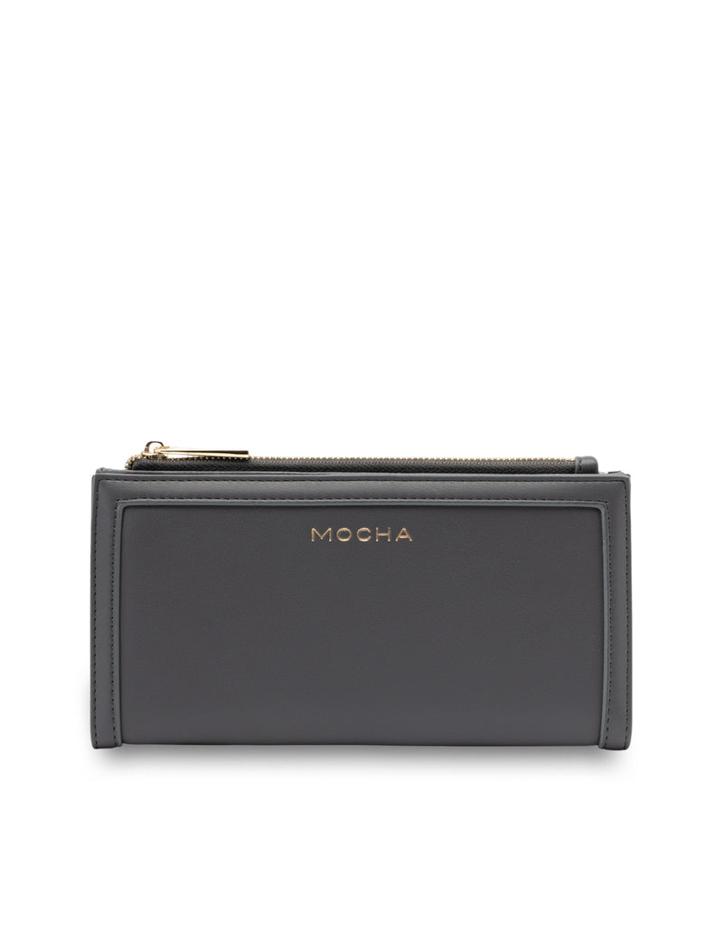 Mocha Stella Long Wallet- Slate Grey