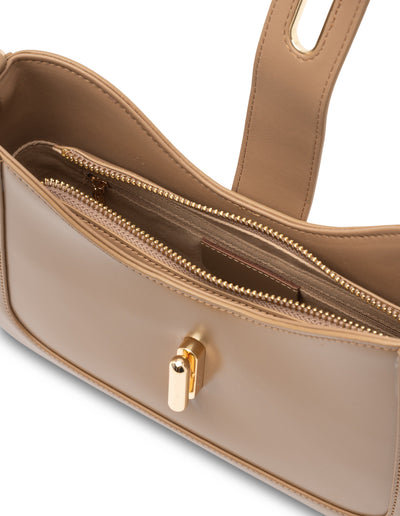 Mocha Danika Leather Crossbody Bag- Tan