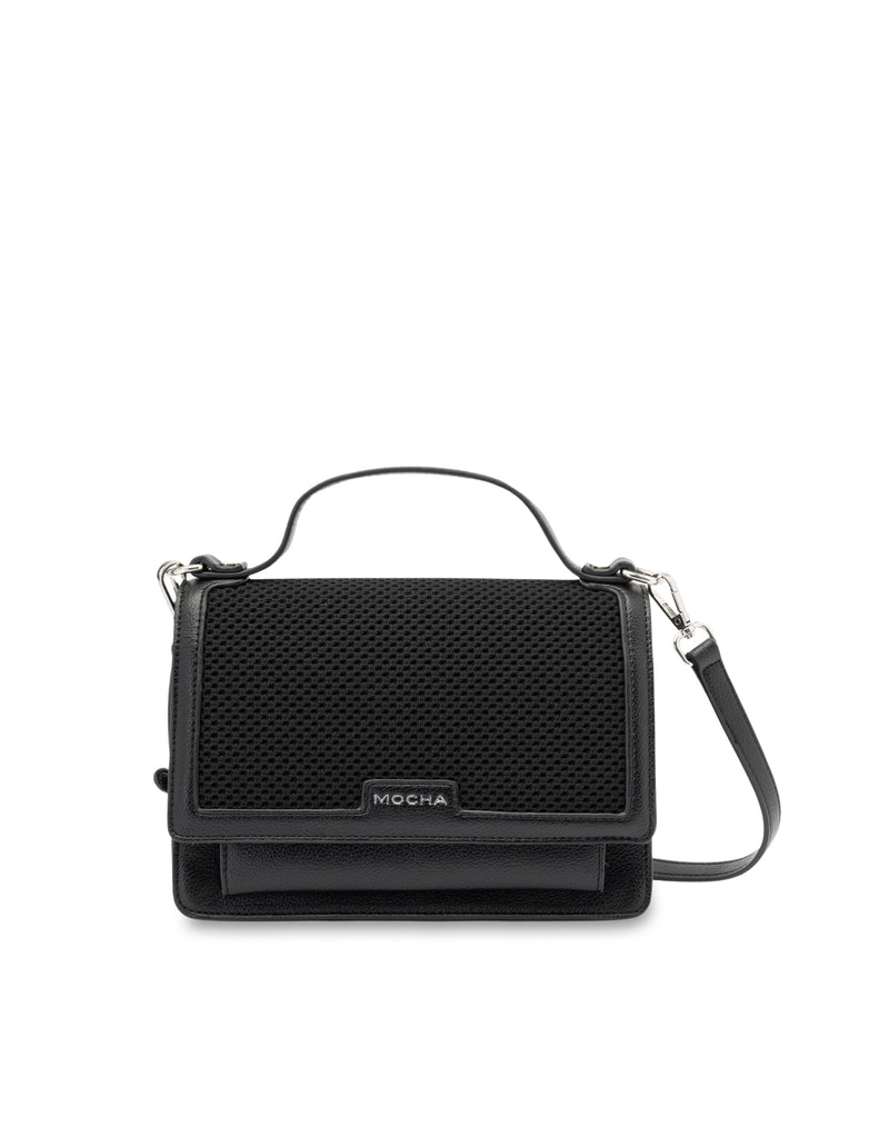 Mocha Layla Knitted Crossbody Bag- Black