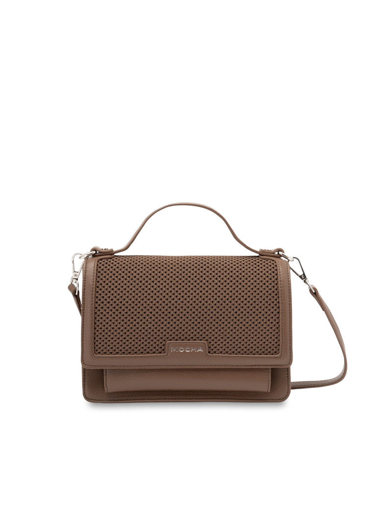 Mocha Layla Knitted Crossbody Bag- Walnut