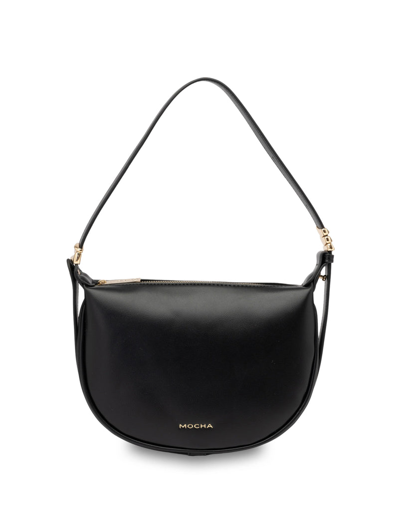 Mocha Savannah Shoulder Crossbody Bag- Black