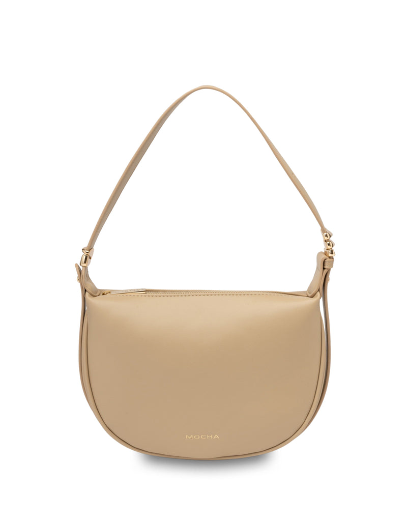 Mocha Savannah Shoulder Crossbody Bag - Beige