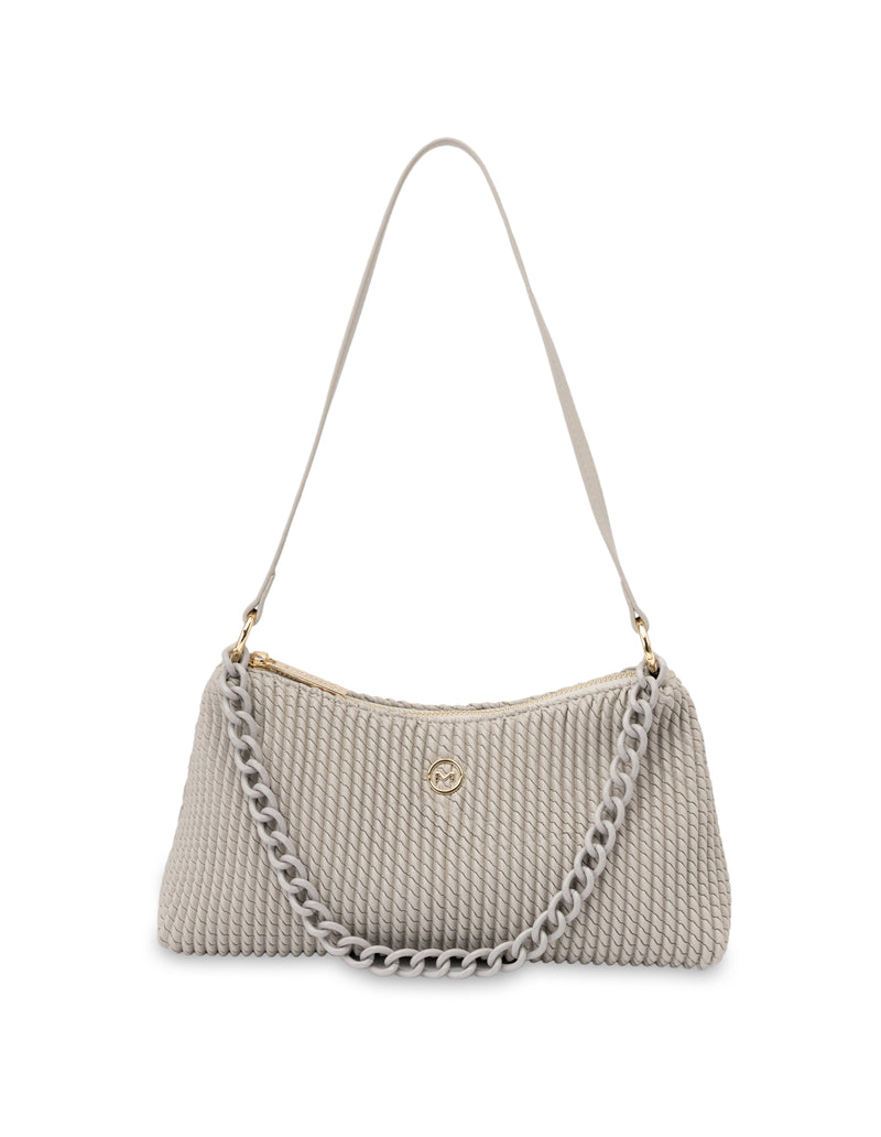 Mocha Serena Crossbody Bag- Light Grey