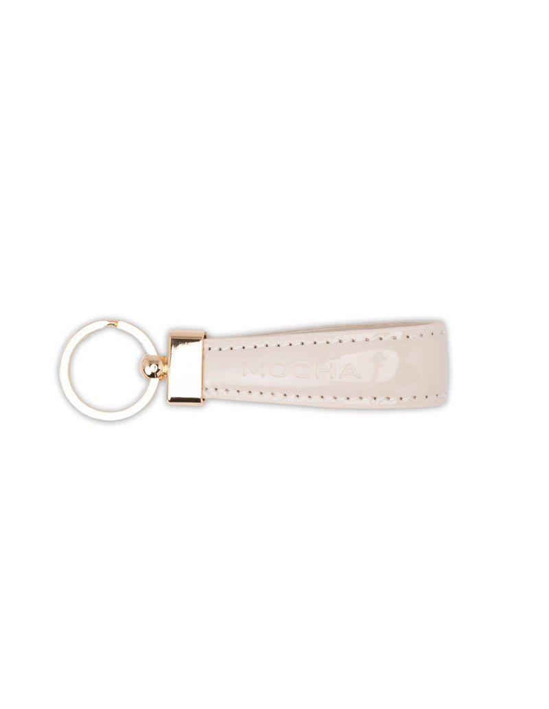 Mocha Willow Patent Key Ring - Oat