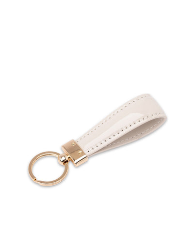 Mocha Willow Patent Key Ring - Oat