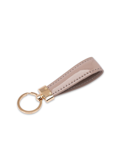 Mocha Willow Patent Key Ring - Dusty Rose