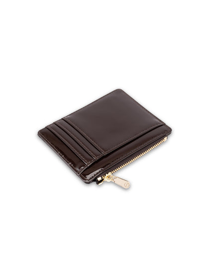 Mocha Willow Patent Card Holder - Espresso