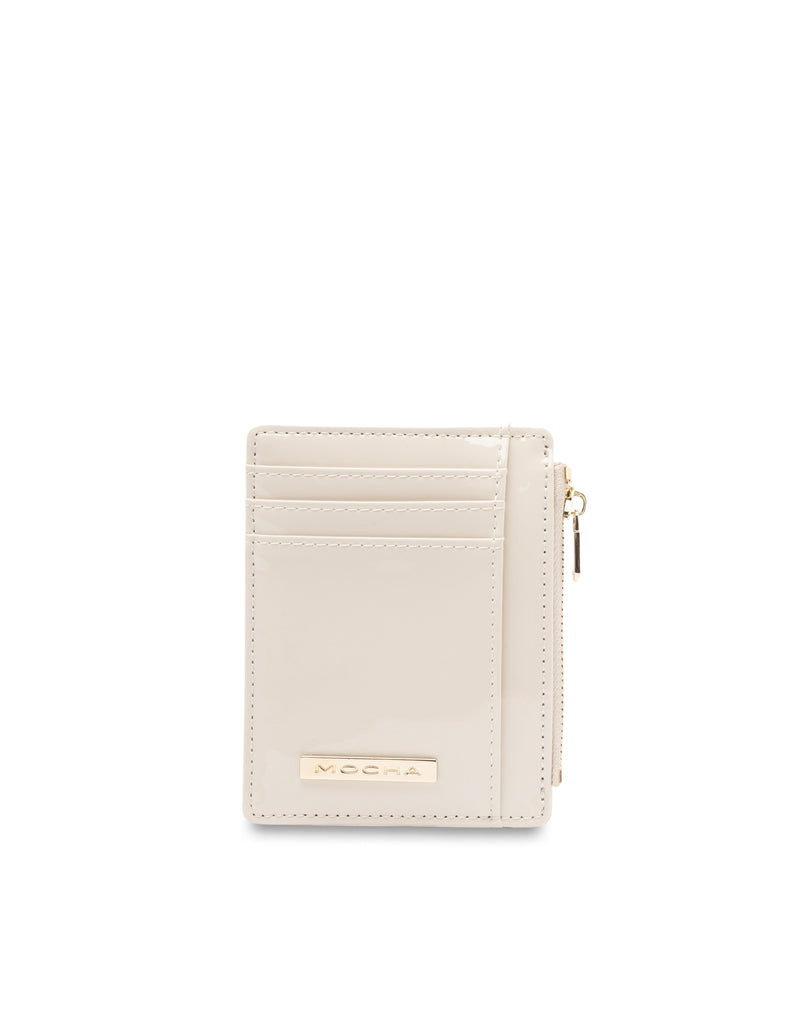 Mocha Willow Patent Card Holder - Oat