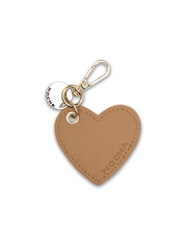 Mocha Savannah Heart Key Ring- Tan