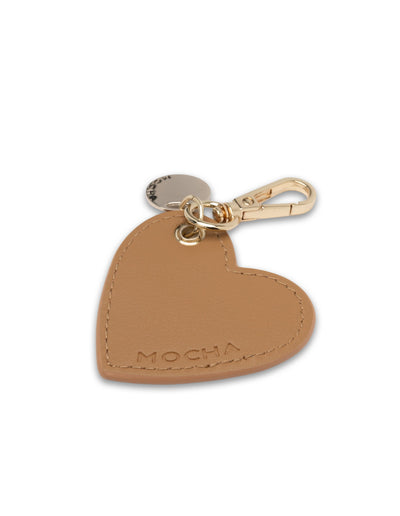 Mocha Savannah Heart Key Ring- Tan