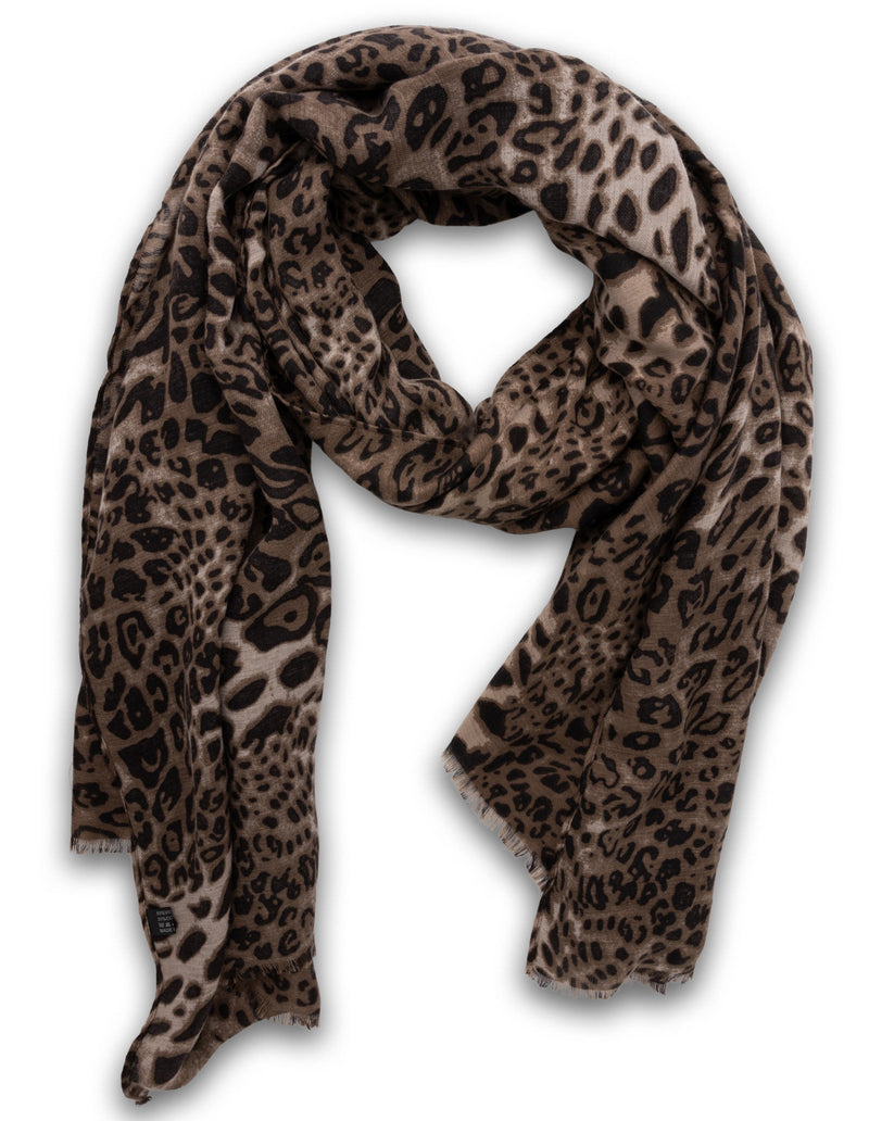 Mocha Classic Leopard Scarf - Light Leopard