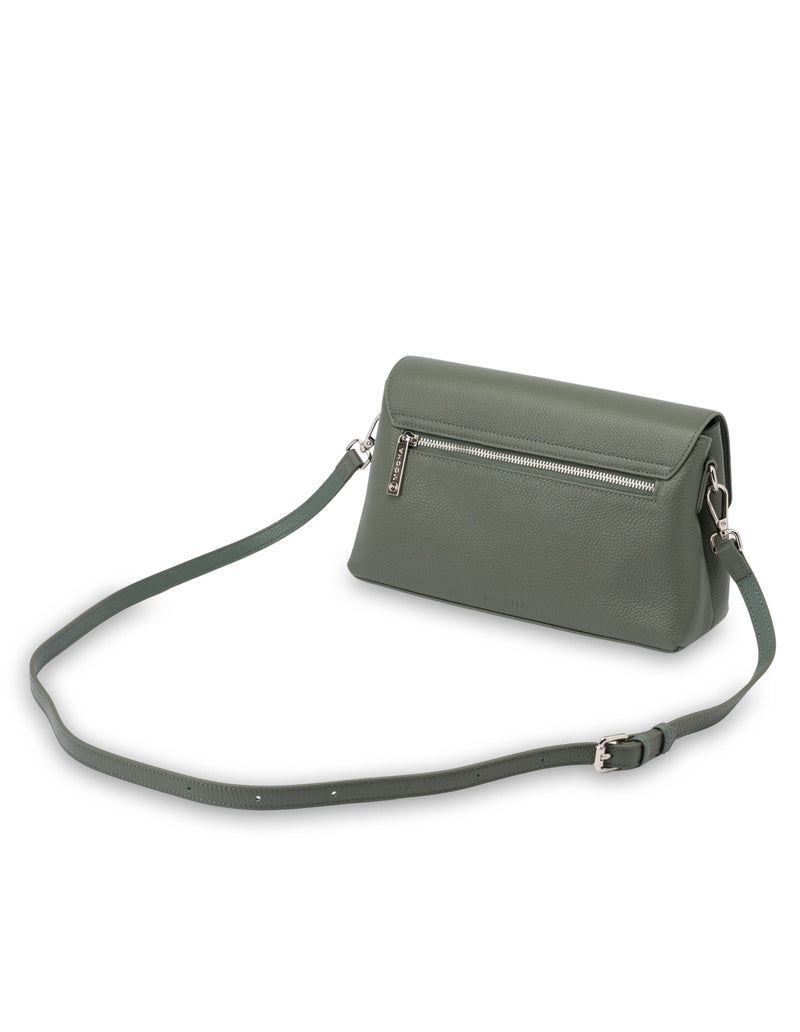 Mocha Magnolia Leather Crossbody Bag - Pine