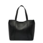 Mocha Valerie Leather Small Tote - Black