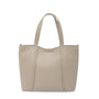 Mocha Valerie Leather Small Tote - Light Grey