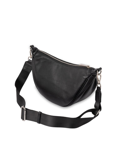 Mocha Catalina Leather Crossbody Bag - Black