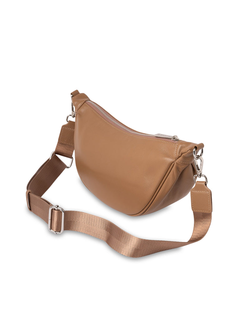 Mocha Catalina Leather Crossbody Bag - Tan