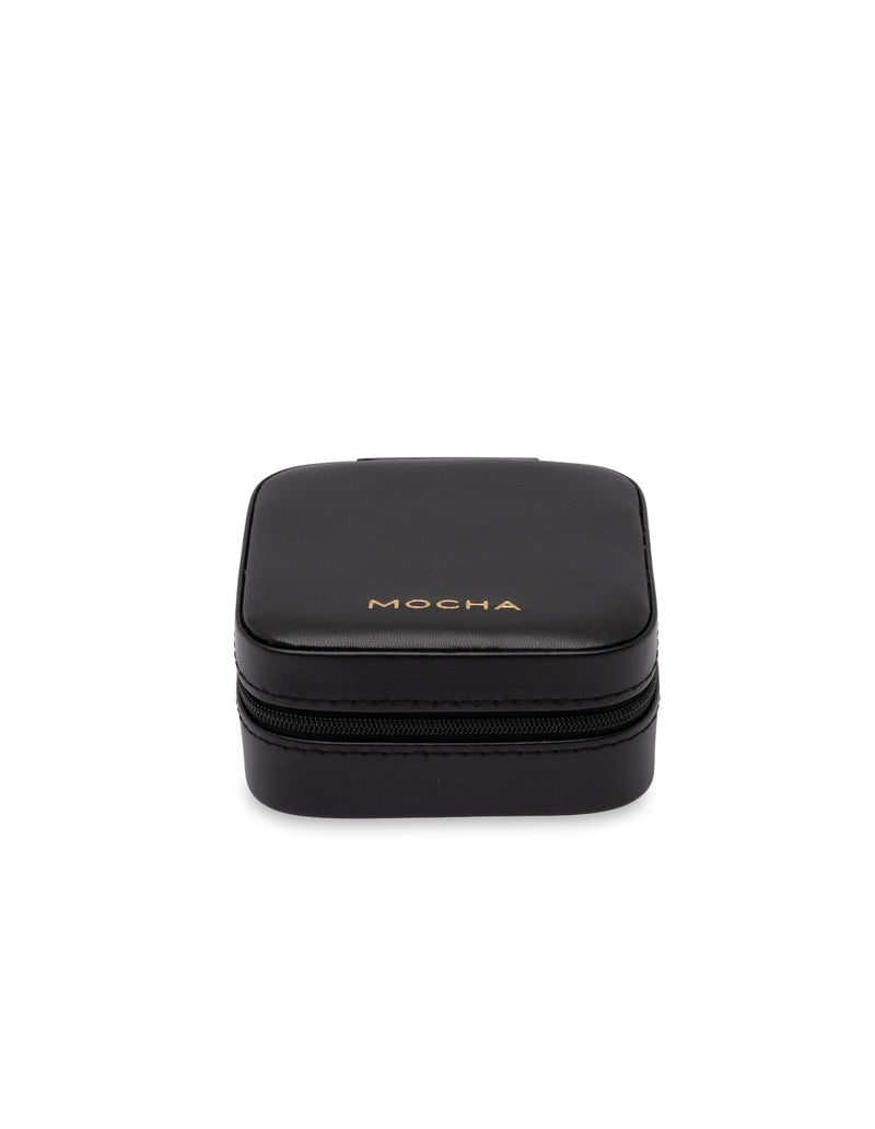 Mocha Signature Square Jewellery Case - Black