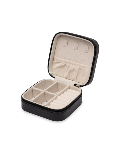 Mocha Signature Square Jewellery Case - Black