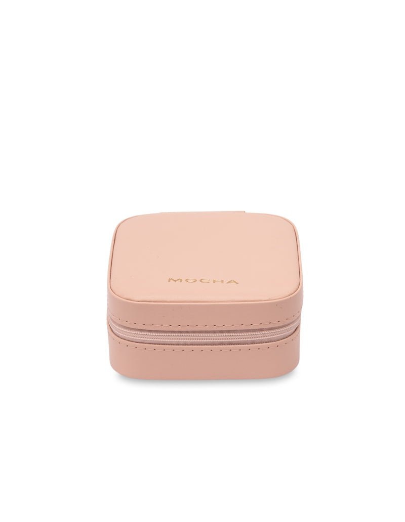 Mocha Signature Square Jewellery Case - Blush