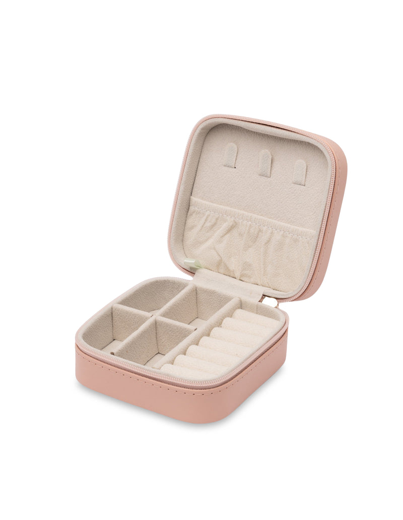 Mocha Signature Square Jewellery Case - Blush