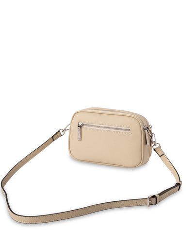 Mocha Abigail Leather Crossbody Bag - Cream