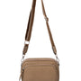 Mocha Abigail Leather Crossbody Bag - Taupe