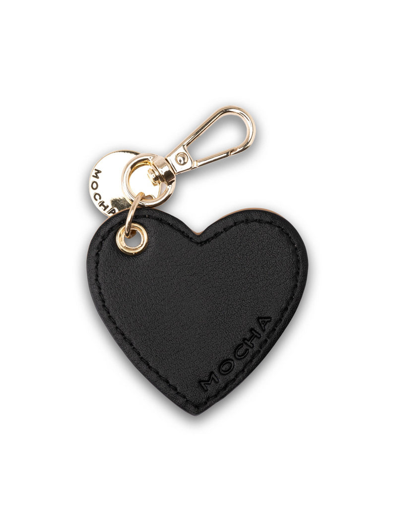 Mocha Arya Heart Key Ring - Black/Camel