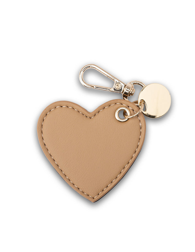 Mocha Arya Heart Key Ring - Black/Camel