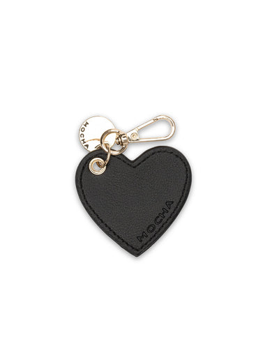 Mocha Penelope Heart Key Ring - Black