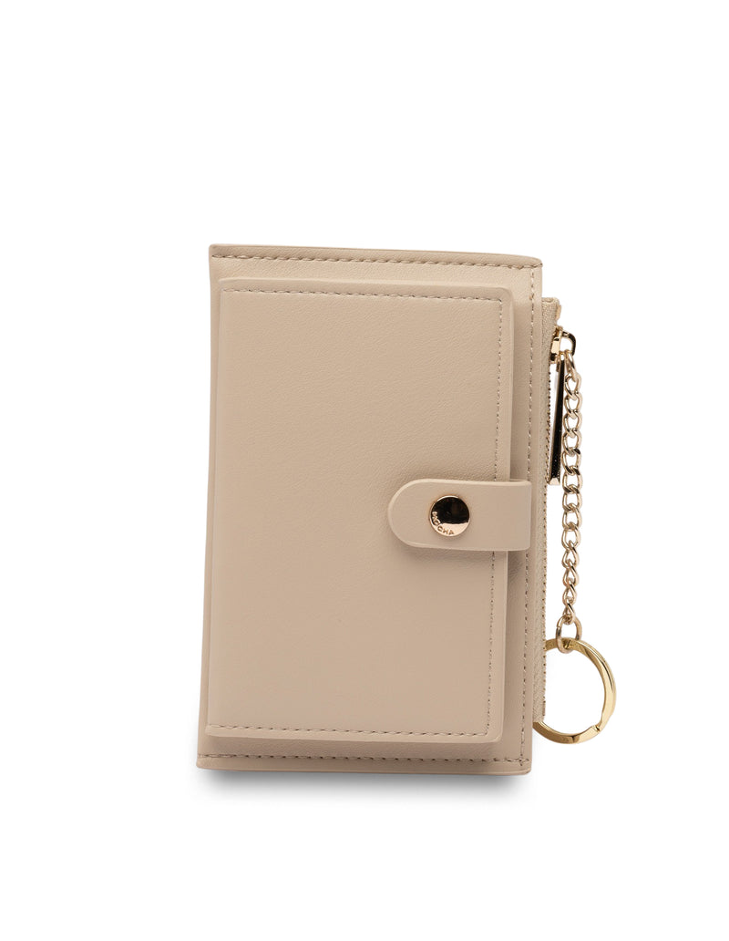 Mocha Simple Clip Coin Wallet - Taupe