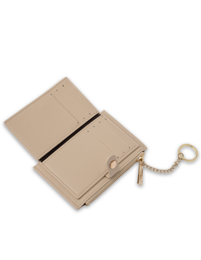 Mocha Simple Clip Coin Wallet - Taupe