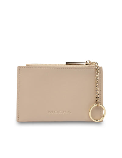 Mocha Simple Clip Coin Wallet - Taupe