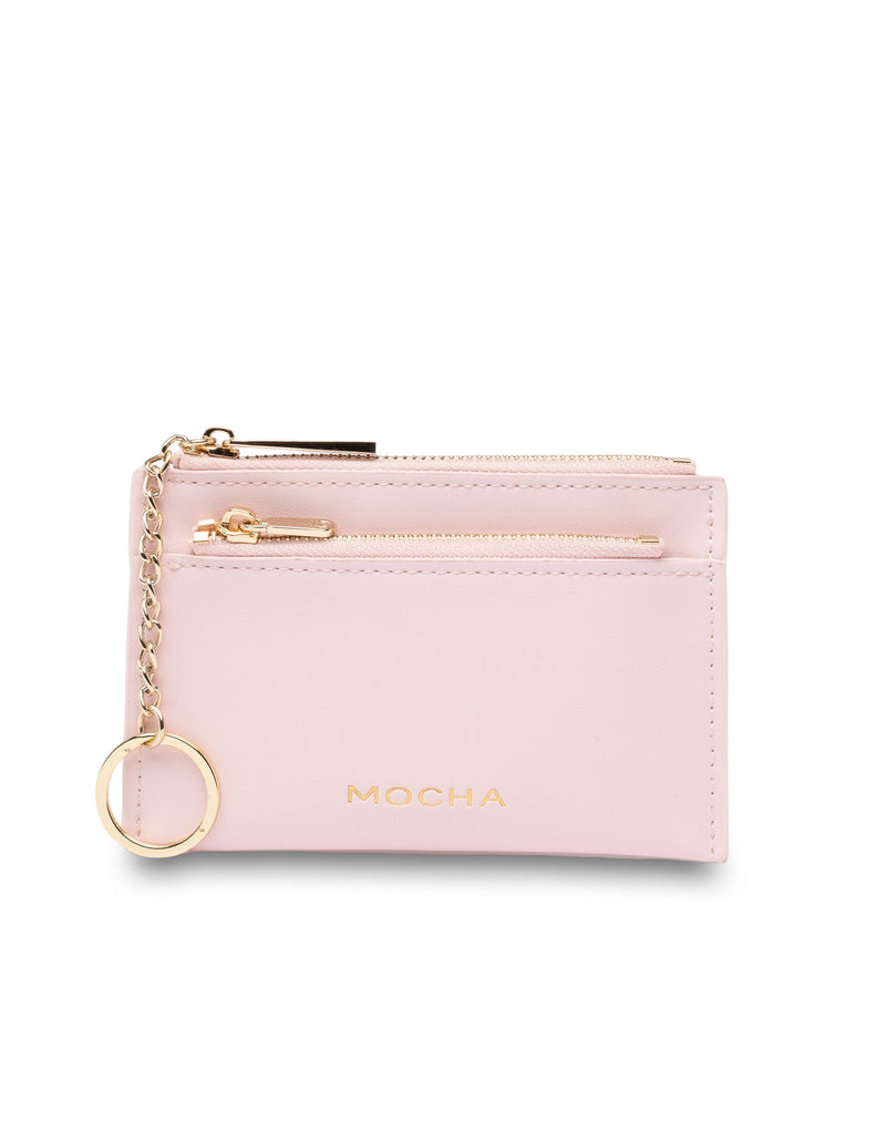 Mocha Lina Coin Card Holder - Baby Pink