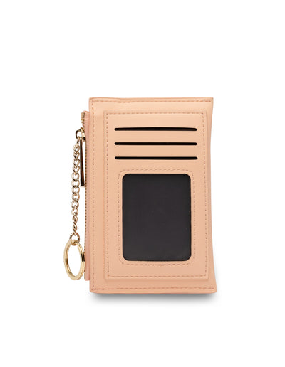 Mocha Lina Coin Card Holder - Peach