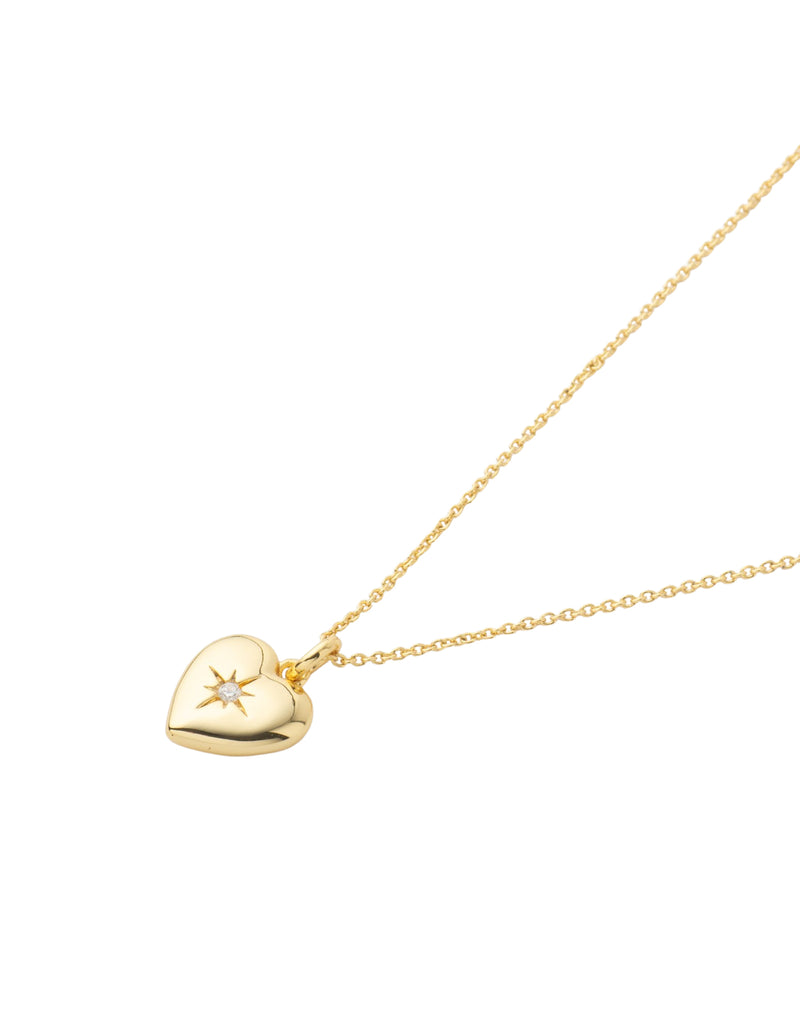 Mocha Aria Heart Necklace - Light Gold