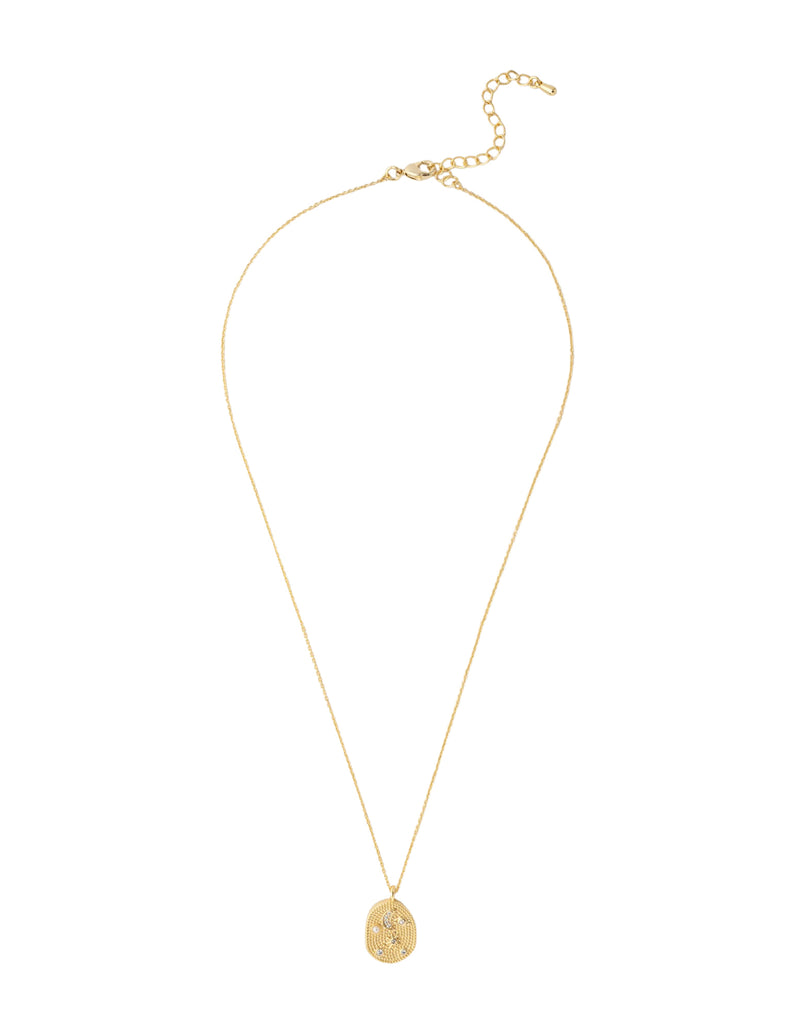 Mocha Celeste Pendant Necklace - Light Gold