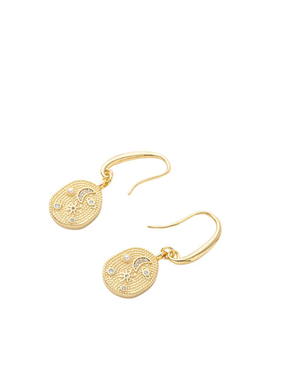 Mocha Celeste Pendant Earring - Light Gold