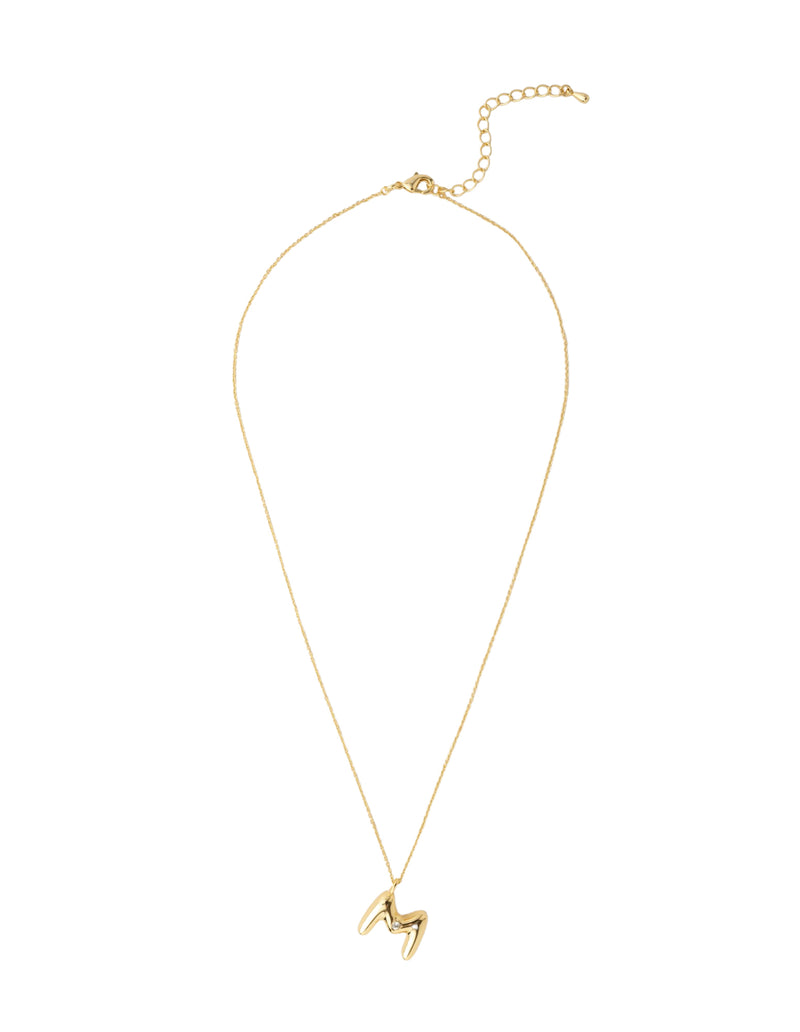 Mocha Bubble Initial Necklace - M - Light Gold