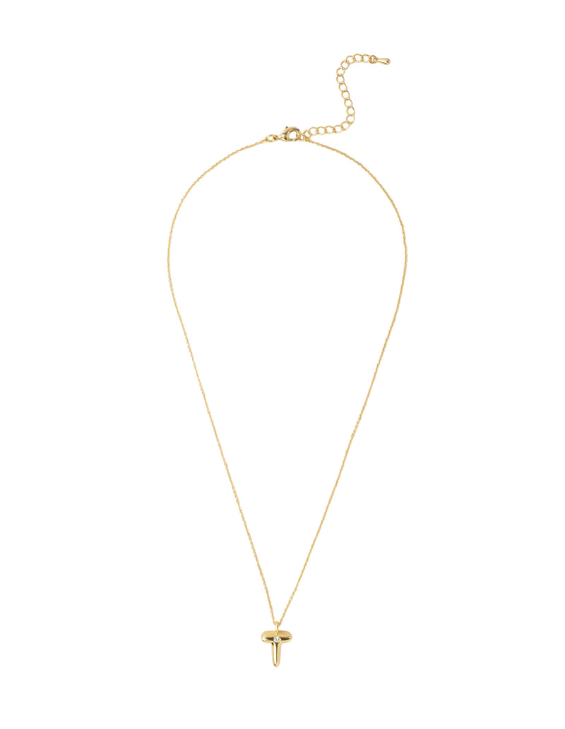 Mocha Bubble Initial Necklace - T - Light Gold