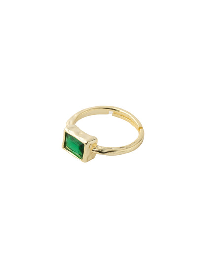 Mocha Sofia Emerald Pendant Ring - Light Gold