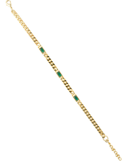 Mocha Emerson Chain Bracelet - Emerald/Gold