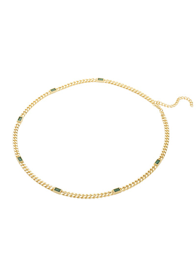 Mocha Emerson Chain Necklace - Emerald/Gold