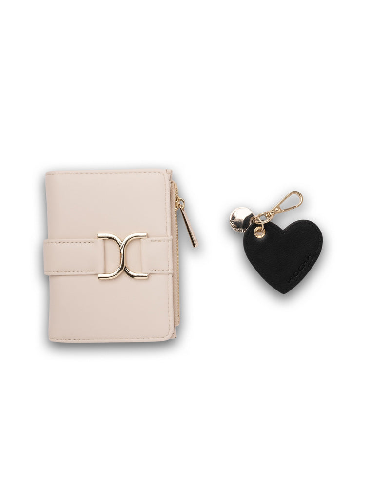 Mocha Gift Pack 3A - Paloma Small Wallet & Savannah Heart Key Ring - Oat